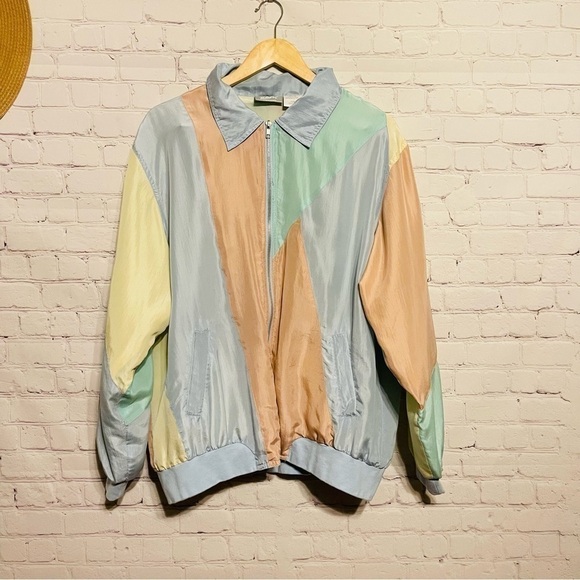Blair Vintage Pastel Silk Jacket 90s - Picture 3 of 10